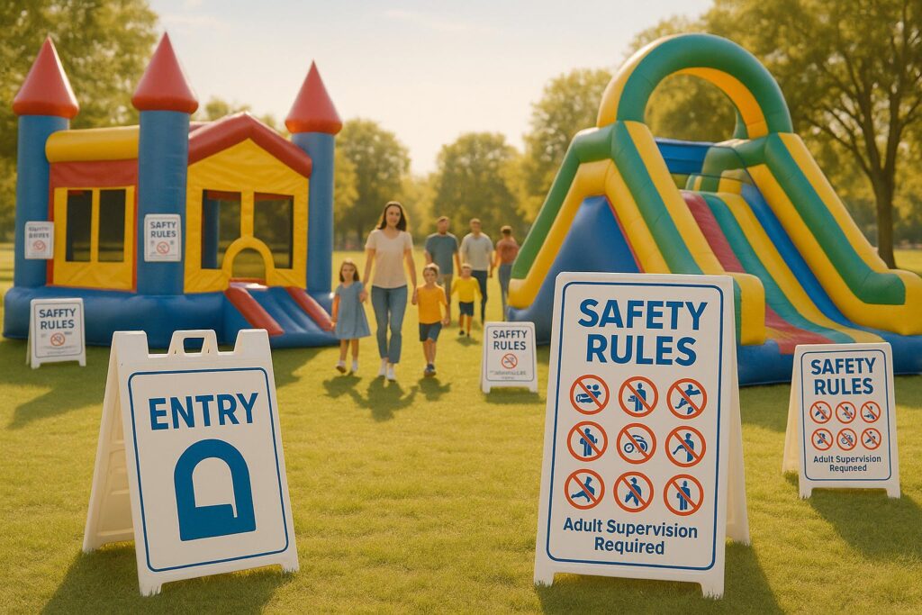 Safety Sign Placement Tips for Inflatable Rentals