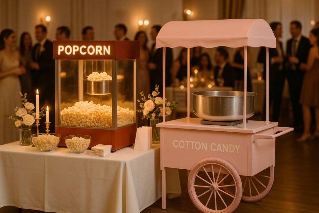 Popcorn vs. Cotton Candy: Wedding Dessert Station Favorites
