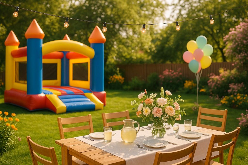 How to Plan a Spring Garden Party with Bounce Houses