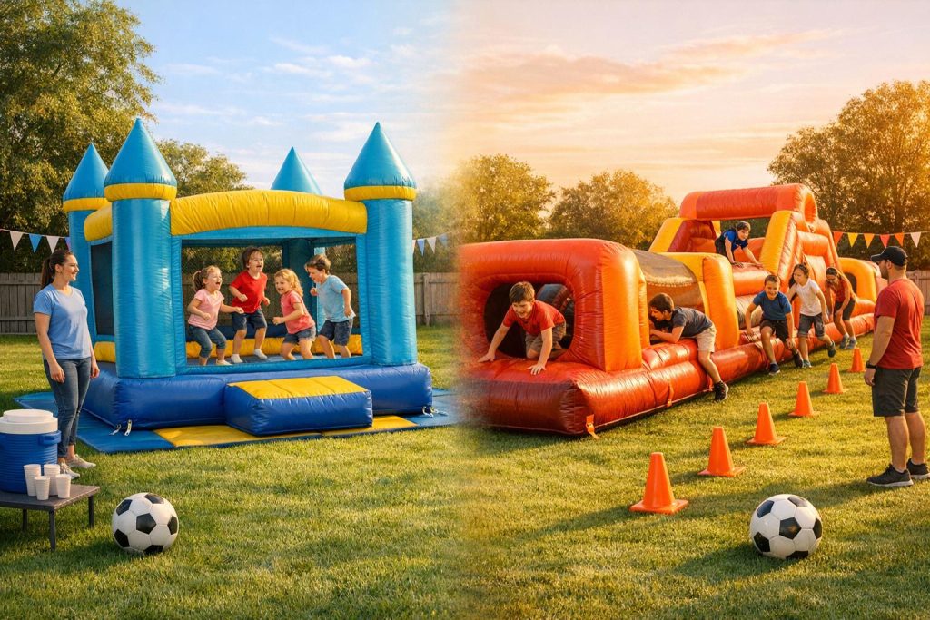 Bounce Houses vs. Obstacle Courses for Sports Parties