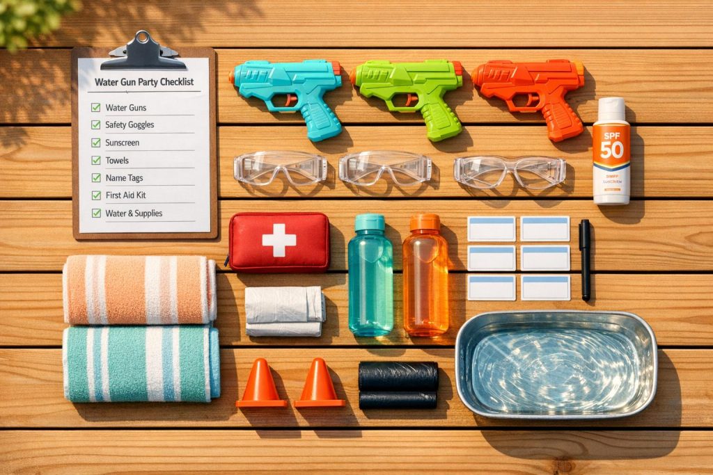 Checklist for Hosting a Water Gun Party