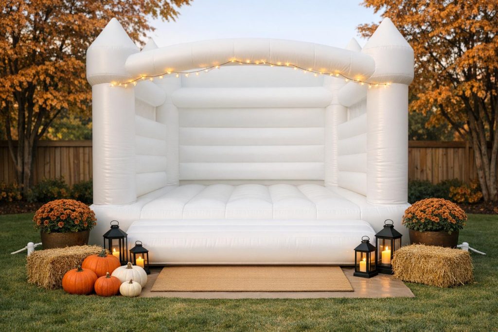 7 Fall Party Decor Ideas with Bounce Houses